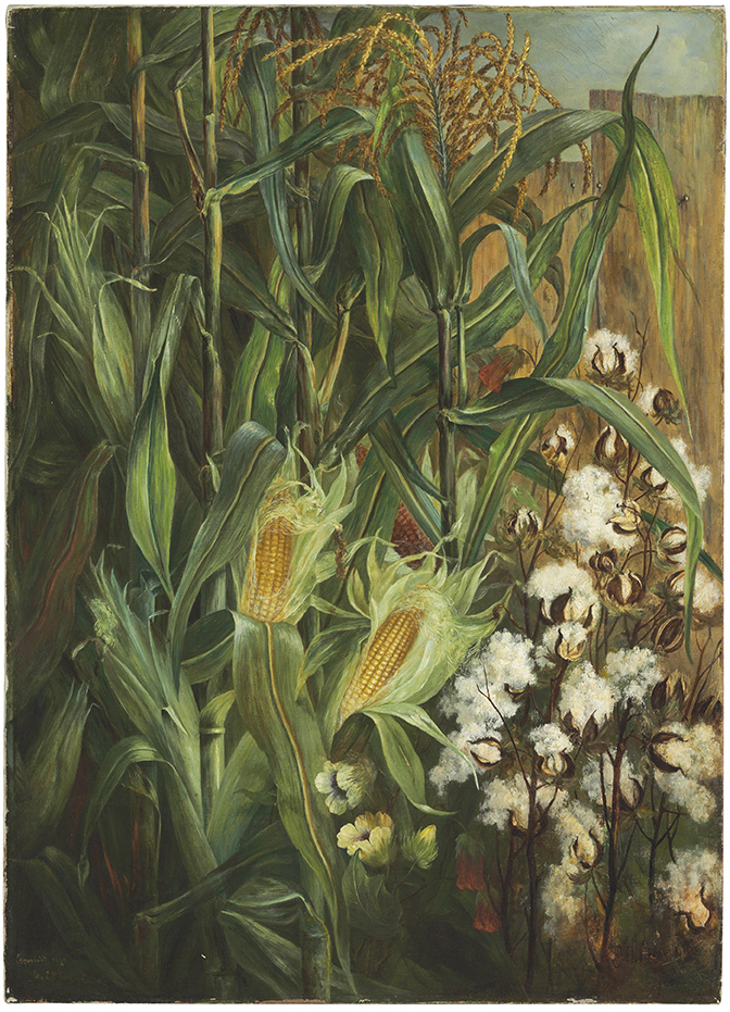 Elizabeth H. Remington. The Two Kings: Corn and Cotton, 1876, oil on canvas. Clara S. Peck Fund. 2015.2.