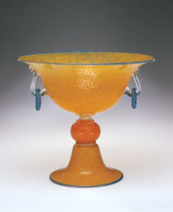 Frederick Carder, Orange Cintra Punch Bowl, 1915.